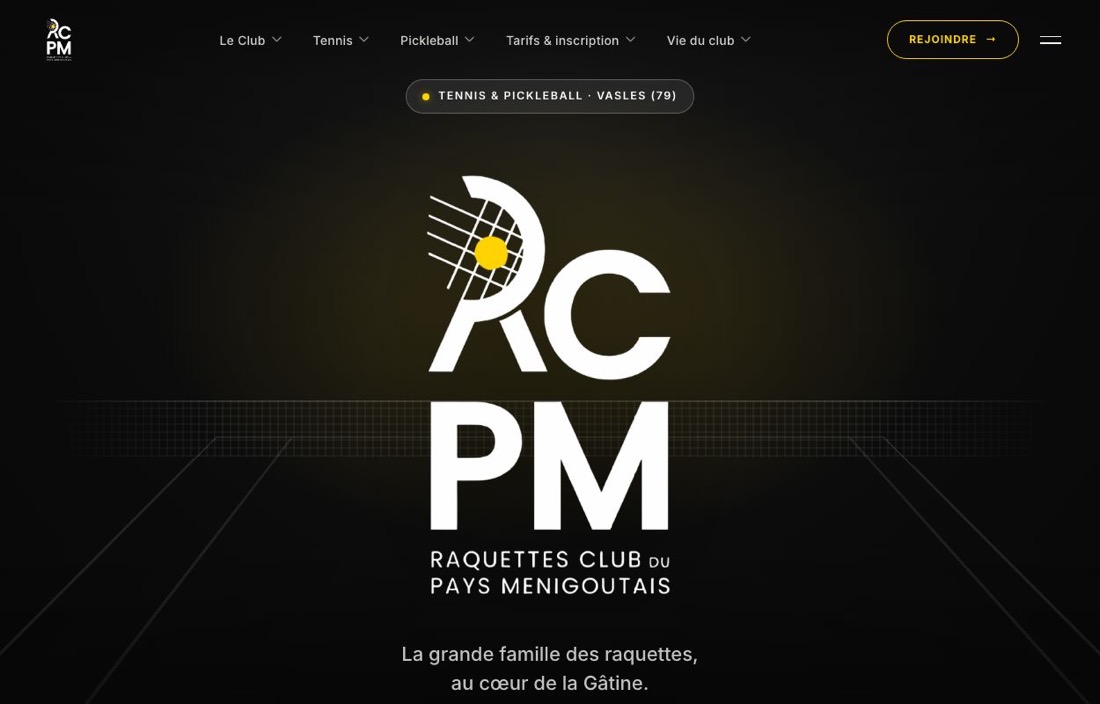 Site web RCPM — Tennis & Pickleball, créé par Figlify