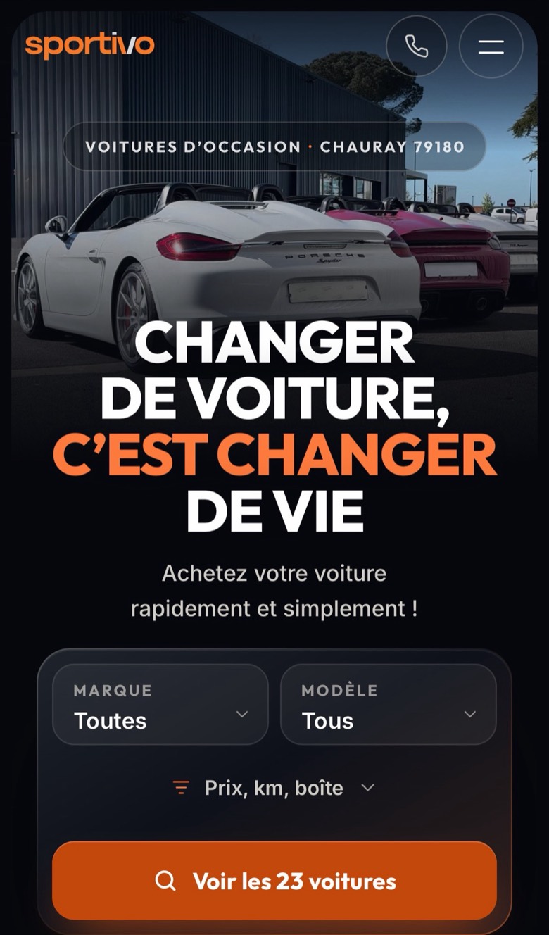 Site Sportivo sur mobile