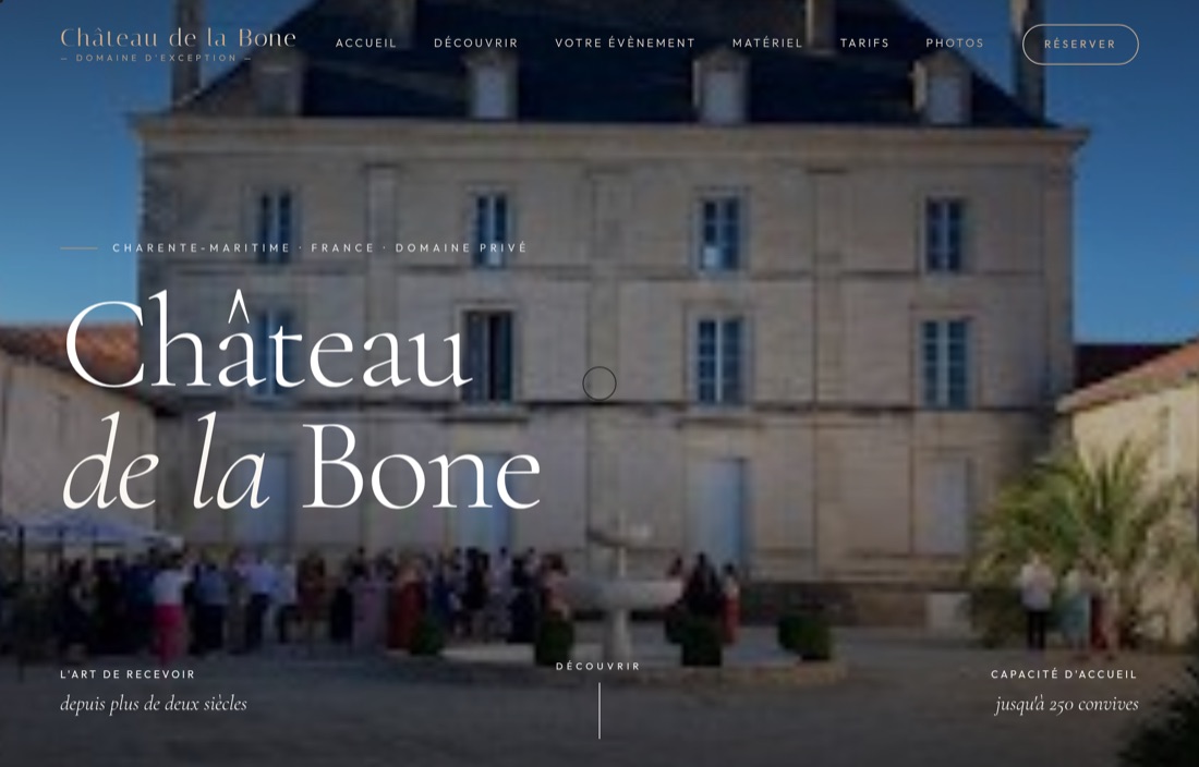 Site web Château de la Bone réalisé par l'agence Figlify — Domaine d'exception