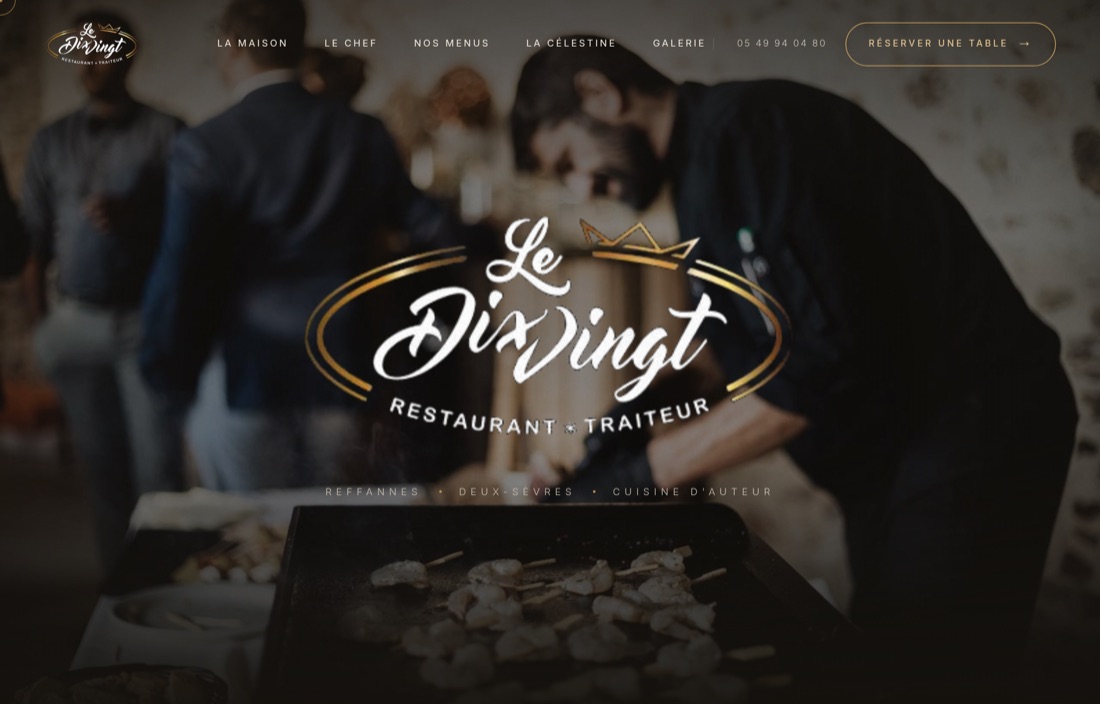 Site web Le Dix/Vingt réalisé par l'agence Figlify — Restaurant & Traiteur
